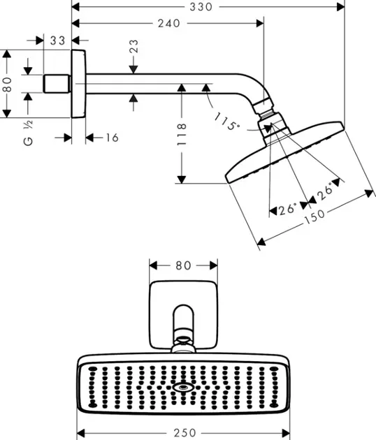 Hansgrohe - Raindance E - Fejzuhany - 27370000 – 2. kép