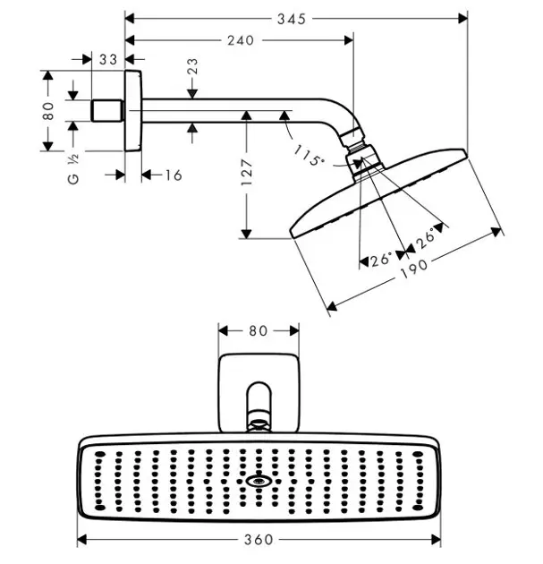 Hansgrohe - Raindance E - Fejzuhany - 27371000 – 2. kép
