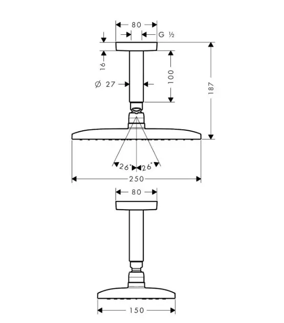 Hansgrohe - Raindance New - Fejzuhany - 27380000 – 2. kép