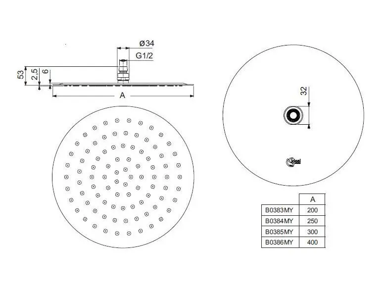 Ideal Standard - Idealrain - Fejzuhany - B0384MY – 2. kép