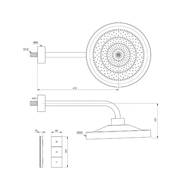 Ideal Standard - Idealrain Solos - Fejzuhany - A7890GN – 2. kép