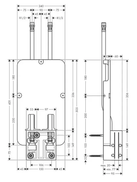 Axor - Concealed bodies - Zuhanyfej beépítő test - 35363180 – 2. kép