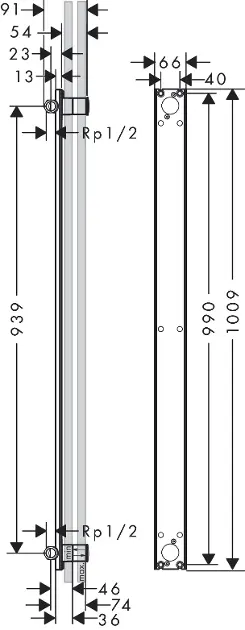 Axor - Equipment and accessories - Zuhanyfej beépítő test - 48798180 – 2. kép