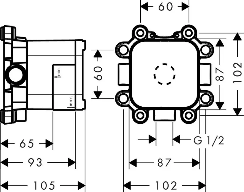 Axor - LampShower - Zuhanyfej beépítő test - 26909180 – 2. kép