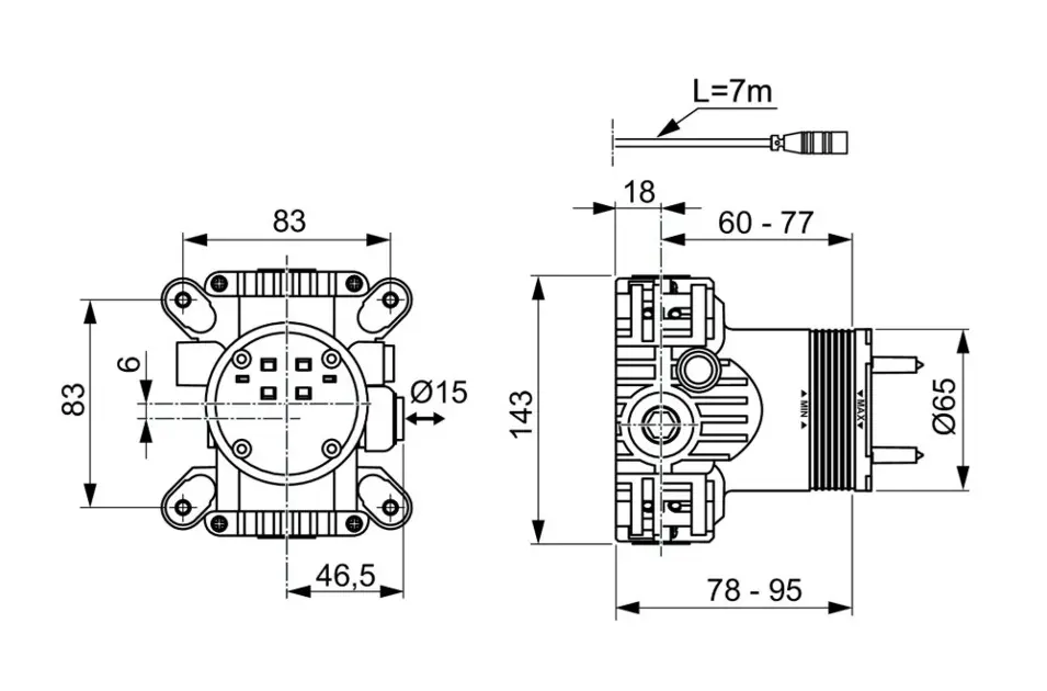Ideal Standard - Built In - Zuhanyfej beépítő test - A1080NU – 2. kép