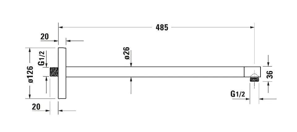 Duravit - Equipment and accessories - Zuhanyfej kar - UV0670021000 – 2. kép