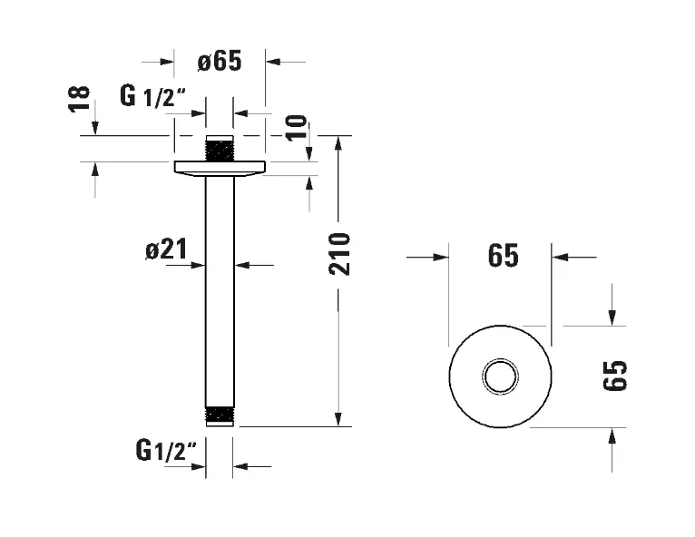 Duravit - Equipment and accessories - Zuhanyfej kar - UV0670025004 – 2. kép