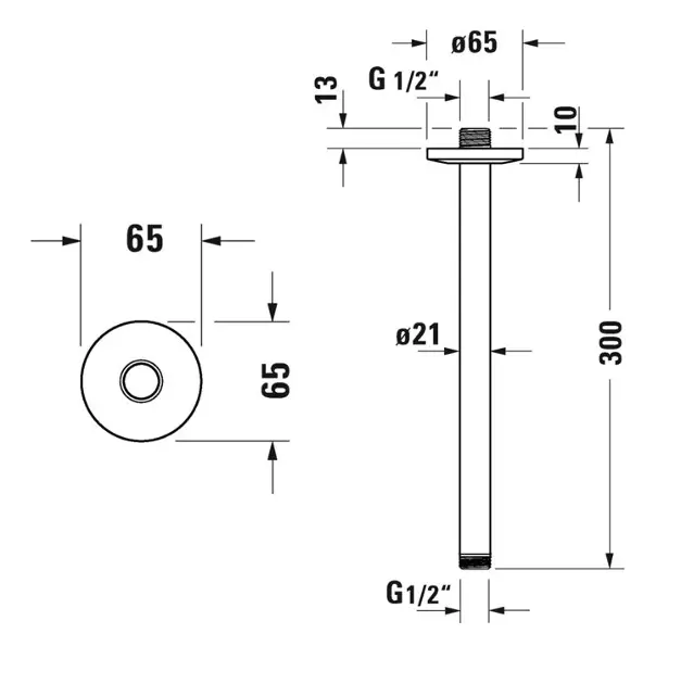 Duravit - Equipment and accessories - Zuhanyfej kar - UV0670026046 – 2. kép