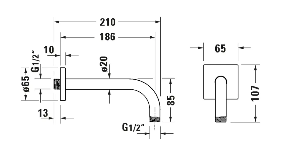 Duravit - Equipment and accessories - Zuhanyfej kar - UV0670036010 – 2. kép