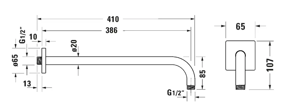 Duravit - Equipment and accessories - Zuhanyfej kar - UV0670037010 – 2. kép