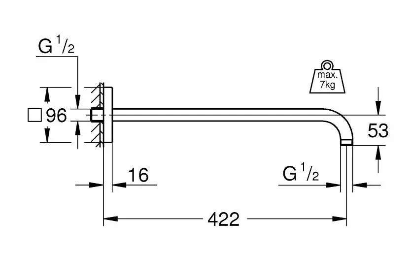 Grohe - Rainshower - Zuhanyfej kar - 26145000 – 2. kép