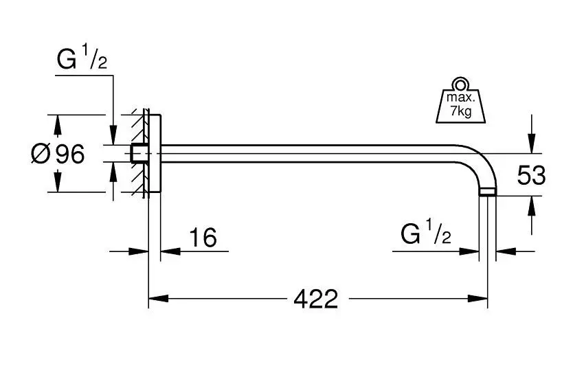 Grohe - Rainshower - Zuhanyfej kar - 26146000 – 2. kép