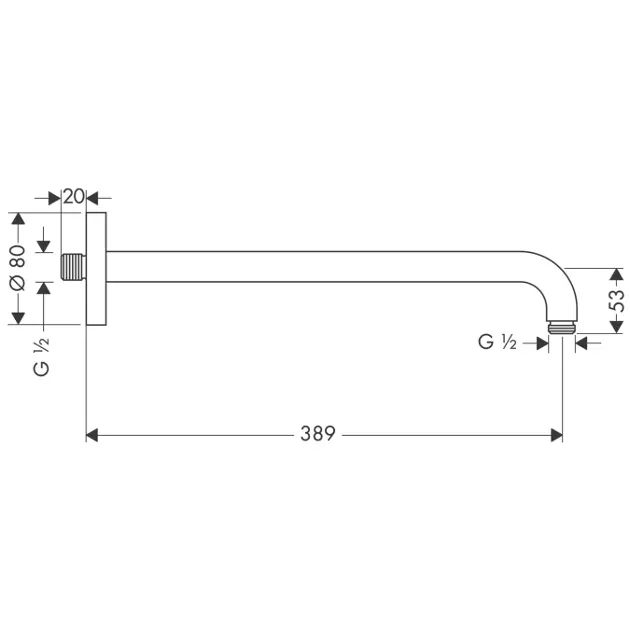 Hansgrohe - Aktiva - Zuhanyfej kar - 27413820 – 2. kép