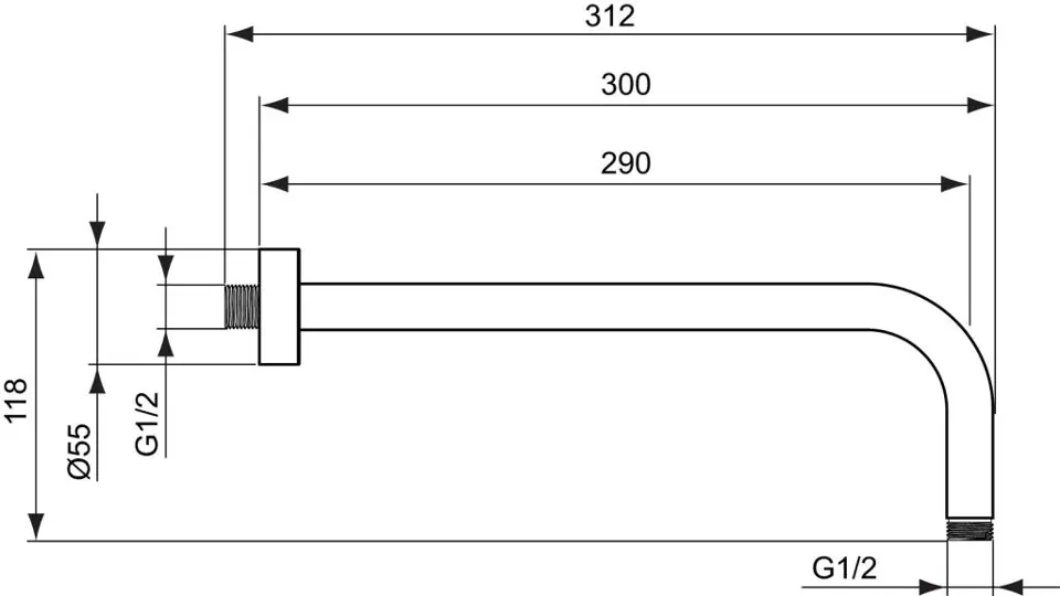 Ideal Standard - Idealrain - Zuhanyfej kar - B9444AA – 2. kép