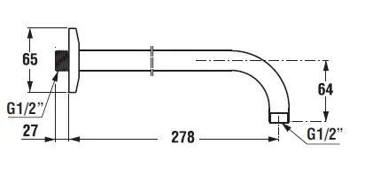 Jika - Fittings and accessories - Zuhanyfej kar - H3662700040201 – 2. kép
