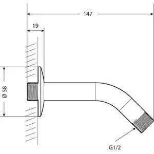 Jika - Rio - Zuhanyfej kar - H3661R00040041 – 2. kép