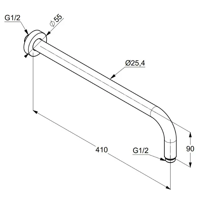 Kludi - A-Qa - Zuhanyfej kar - 66514N0-00 – 2. kép