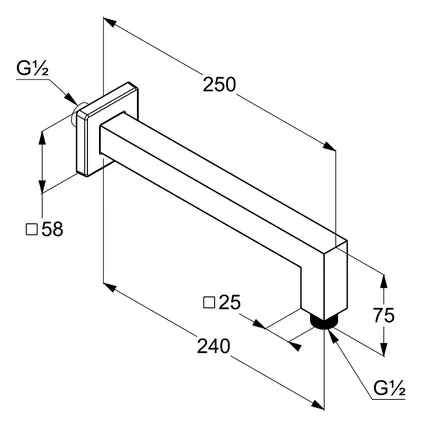 Kludi - A-Qa - Zuhanyfej kar - 66543N2-00 – 2. kép