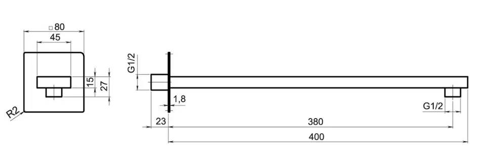 Novaservis - Equipment and accessories - Zuhanyfej kar - RAM405,5 – 2. kép