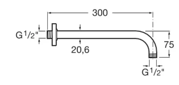Roca - Raindream - Zuhanyfej kar - A5B0150C00 – 2. kép