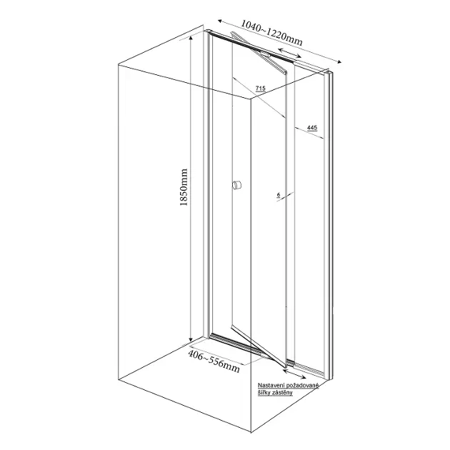 Aqualine - Amico - Zuhanyajtó - G100 – 2. kép