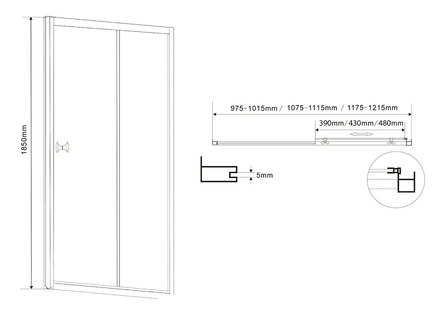 Aqualine - Shower enclosures - Zuhanyajtó - BTS110 – 2. kép