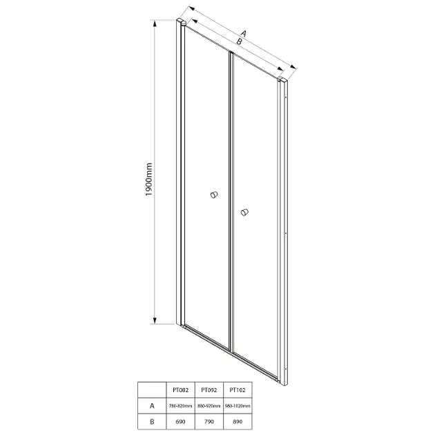Aqualine - Shower enclosures - Zuhanyajtó - PT092 – 2. kép