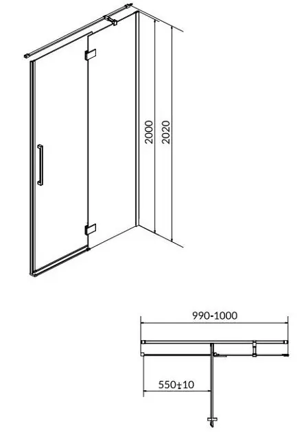 Cersanit - Crea - Zuhanyajtó - S159-002 – 2. kép