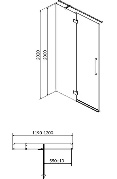 Cersanit - Crea - Zuhanyajtó - S159-003 – 2. kép