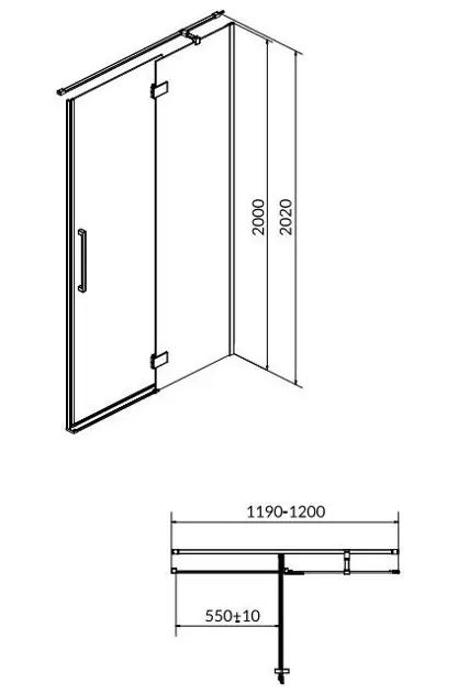 Cersanit - Crea - Zuhanyajtó - S159-004 – 2. kép