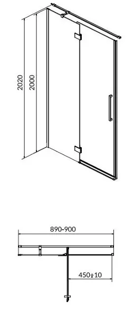 Cersanit - Crea - Zuhanyajtó - S159-005 – 2. kép