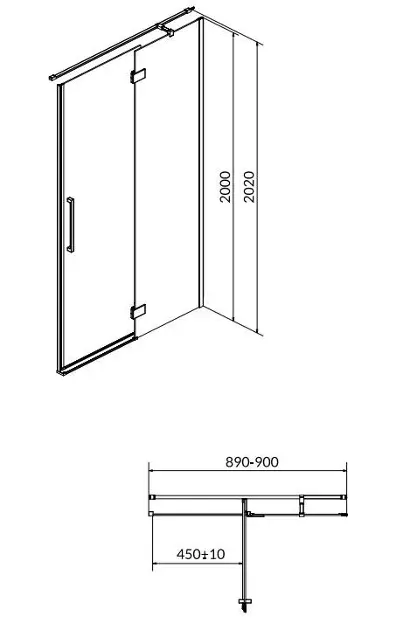 Cersanit - Crea - Zuhanyajtó - S159-006 – 2. kép