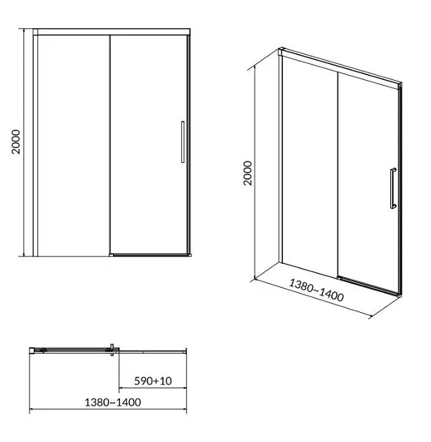 Cersanit - Crea - Zuhanyajtó - S159-008 – 2. kép