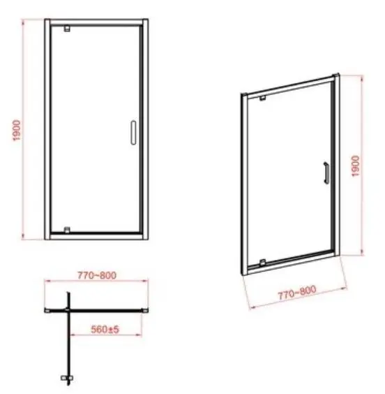 Cersanit - Zip - Zuhanyajtó - S154-005 – 2. kép