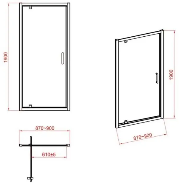 Cersanit - Zip - Zuhanyajtó - S154-006 – 2. kép