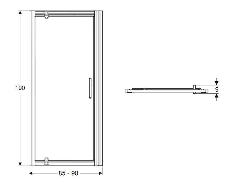 Geberit - GEO - Zuhanyajtó - 560.125.00.2 – 2. kép