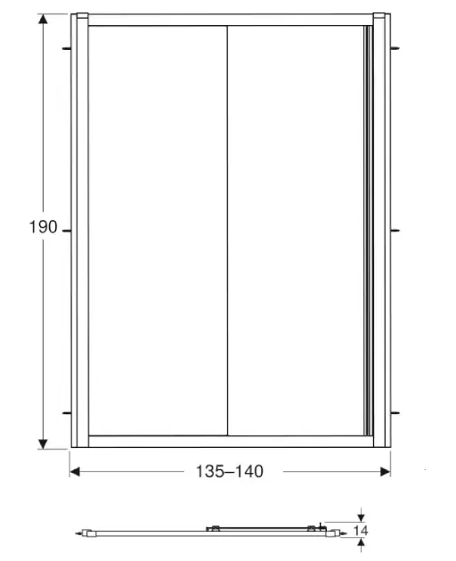 Geberit - GEO - Zuhanyajtó - 560.163.00.2 – 2. kép
