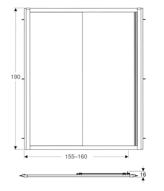 Geberit - GEO - Zuhanyajtó - 560.183.00.2 – 2. kép