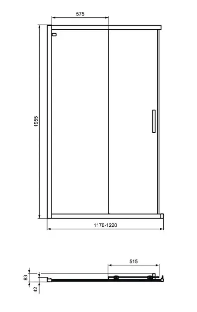 Ideal Standard - Connect 2 - Zuhanyajtó - K9264EO – 2. kép