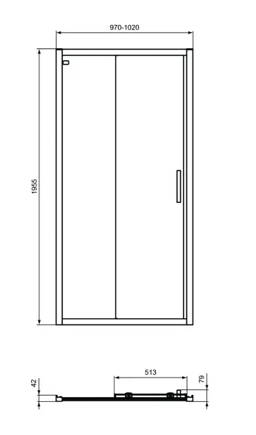 Ideal Standard - Connect 2 - Zuhanyajtó - K9273V3 – 2. kép