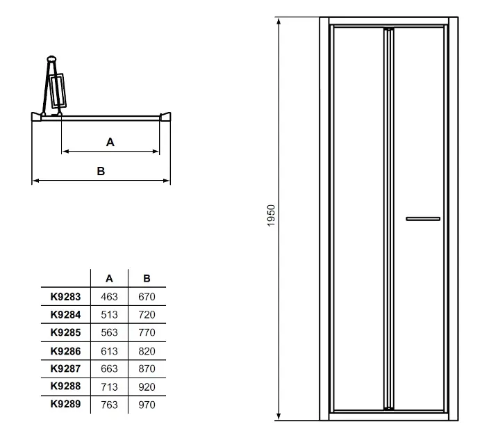 Ideal Standard - Connect 2 - Zuhanyajtó - K9286EO – 2. kép