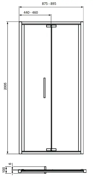 Ideal Standard - i.Life - Zuhanyajtó - T4851EO – 2. kép