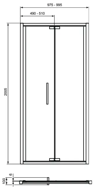 Ideal Standard - i.Life - Zuhanyajtó - T4853EO – 2. kép