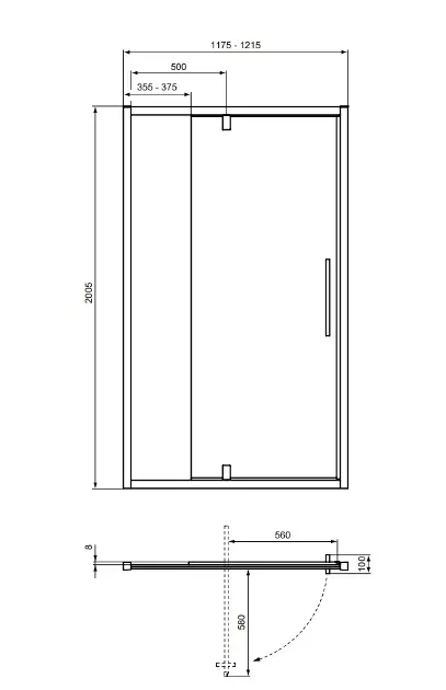 Ideal Standard - i.Life - Zuhanyajtó - T4939EO – 2. kép
