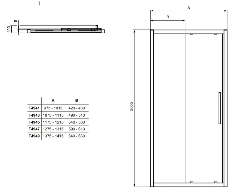 Ideal Standard - i.Life - Zuhanyajtó - T4947EO – 2. kép
