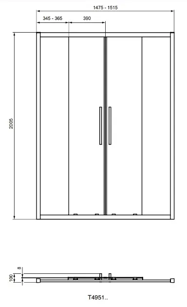 Ideal Standard - i.Life - Zuhanyajtó - T4951EO – 2. kép