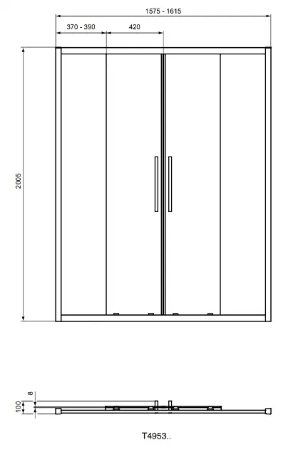 Ideal Standard - i.Life - Zuhanyajtó - T4953EO – 2. kép
