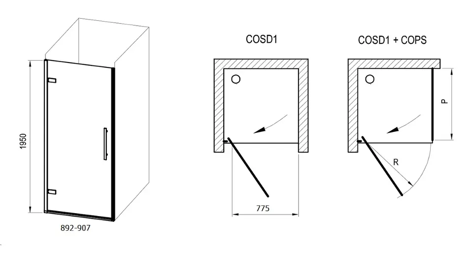 Ravak - Cool! - Zuhanyajtó - X0VV70300Z1 – 2. kép