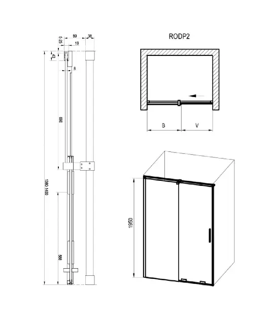 Ravak - Roll - Zuhanyajtó - X08VM0C00Z1 – 2. kép
