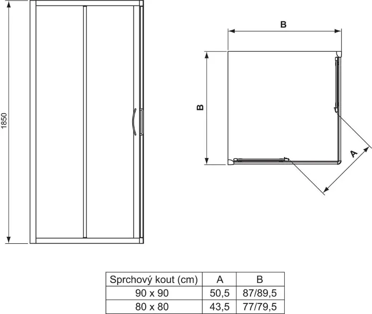 Ideal Standard - Tipica - Zuhanykabin kiegészítő - T2196YB